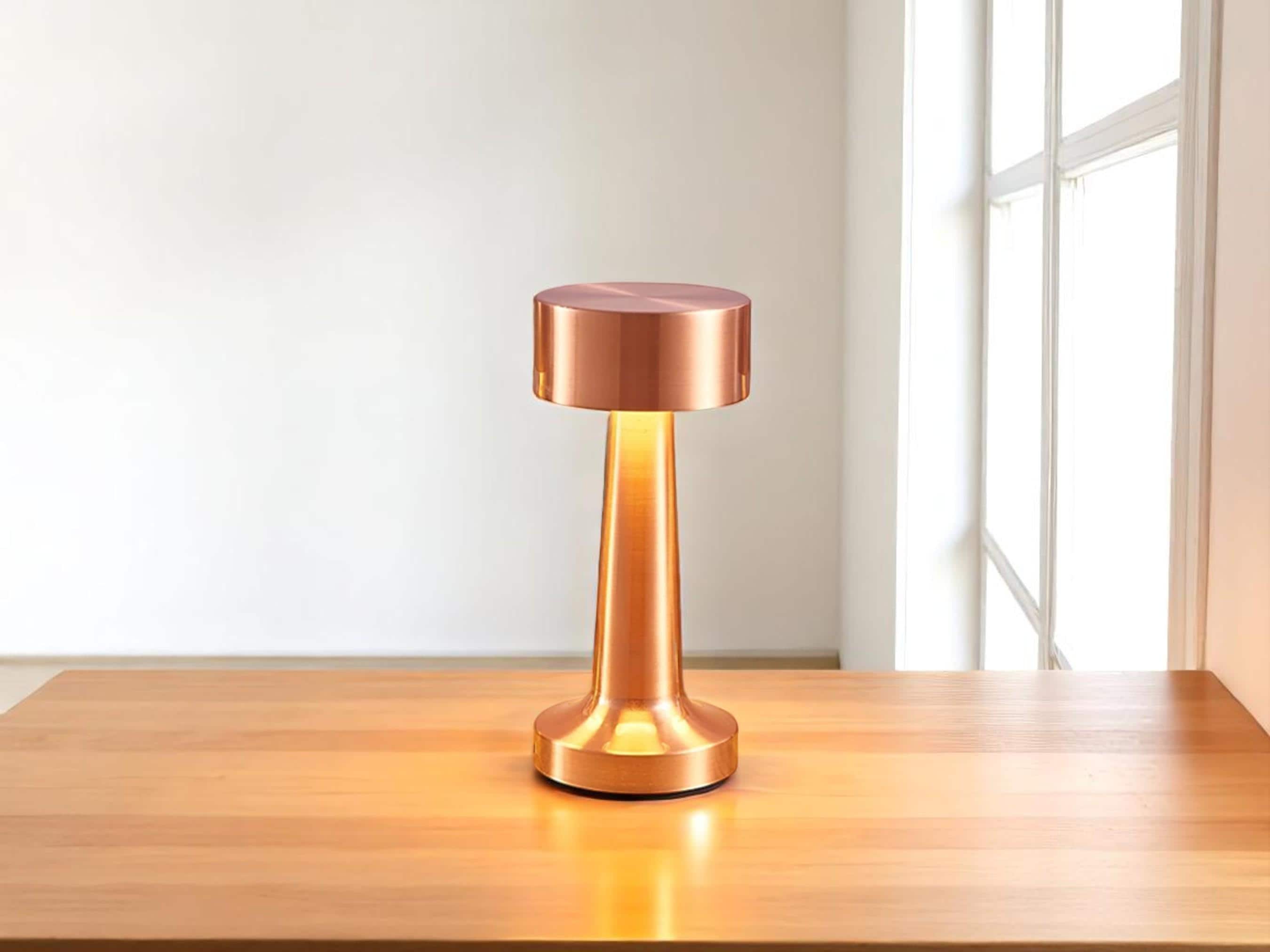 Cordless Industrial Style Table Lamp,Touch Sensor Dimmable Accent Light