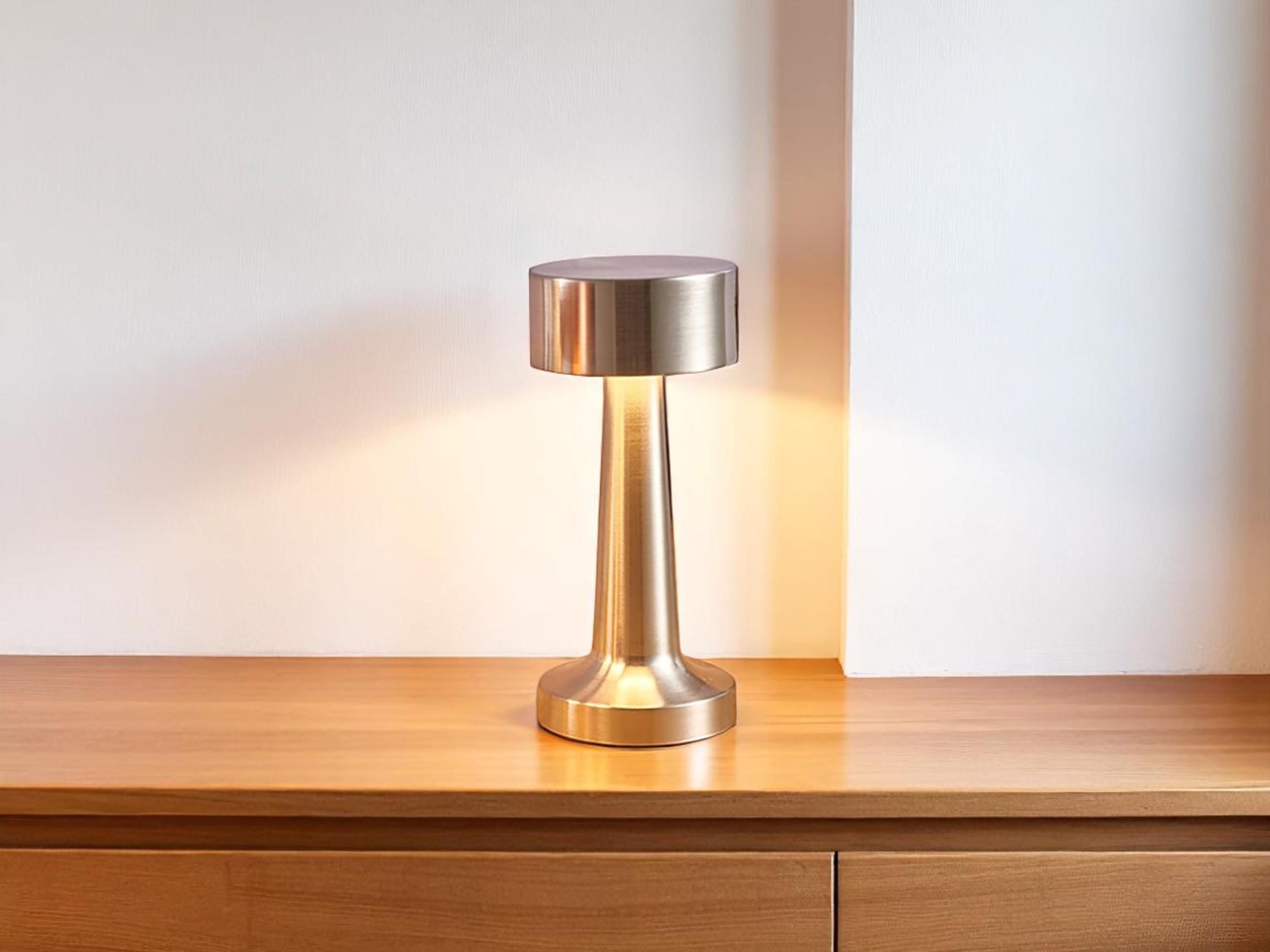 Cordless Industrial Style Table Lamp,Touch Sensor Dimmable Accent Light