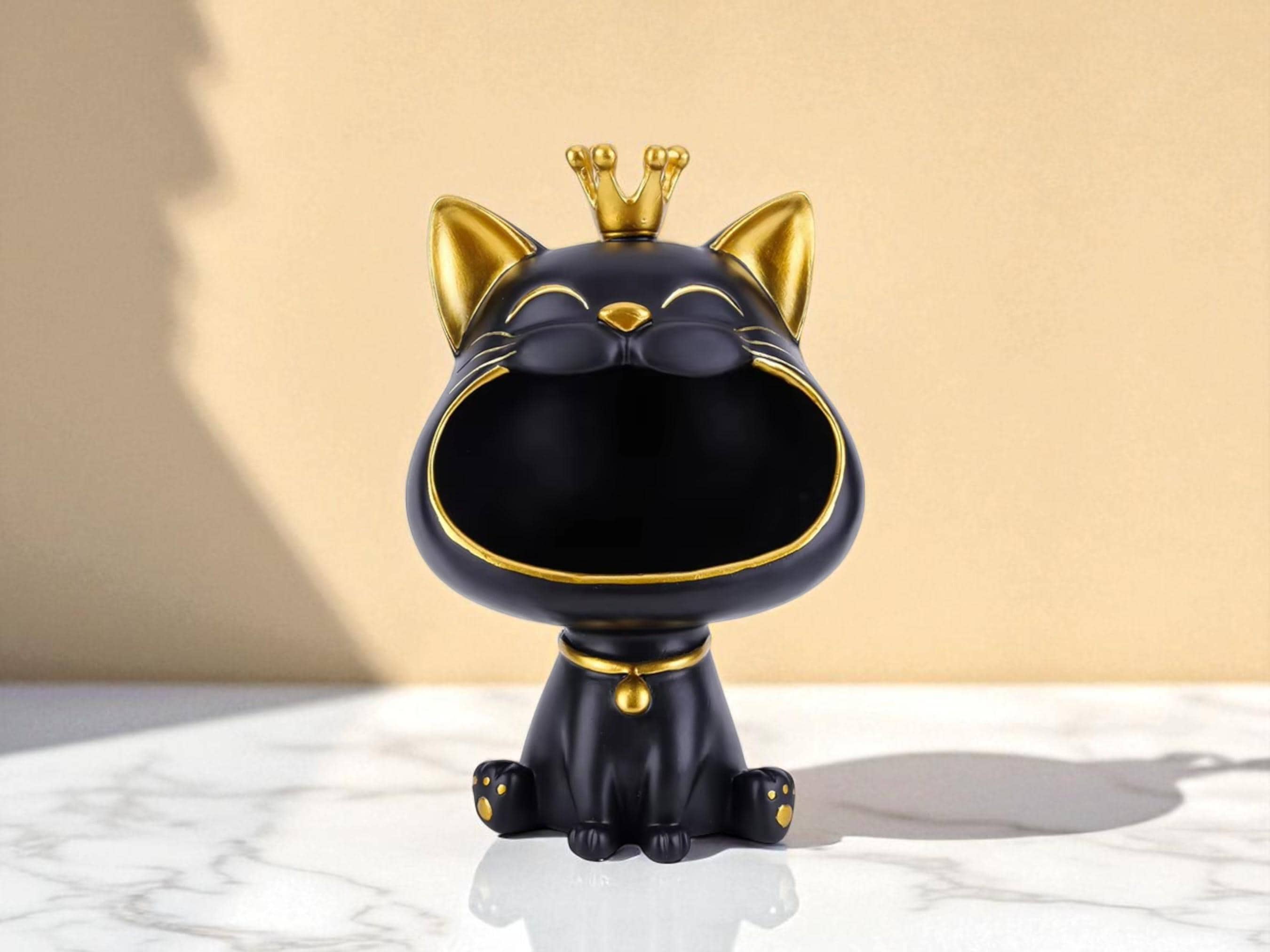 Resin Bulldog Storage Tray: Playful Dog Desk Organizer