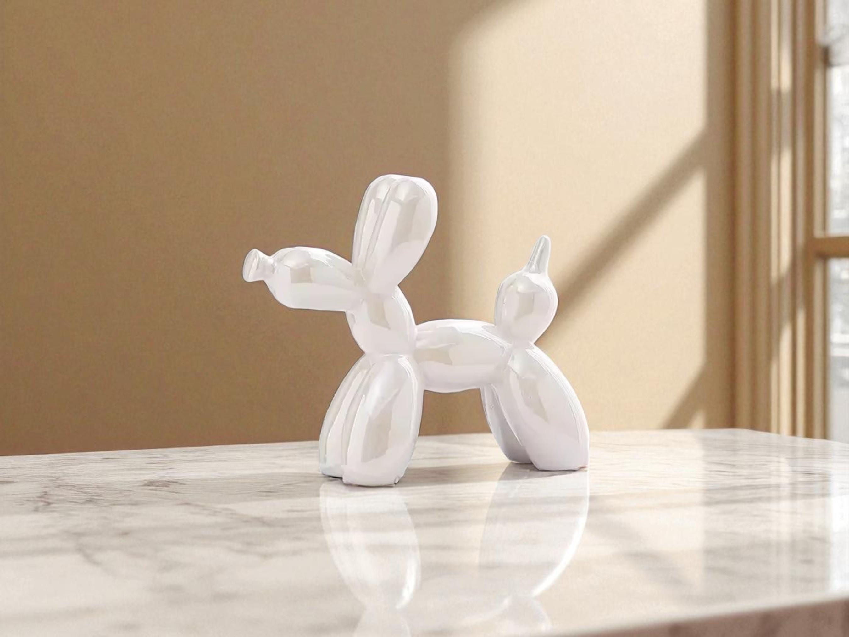 Ceramic Balloon Dog Sculpture, Modern Animal Figurine, Home Decor Gift