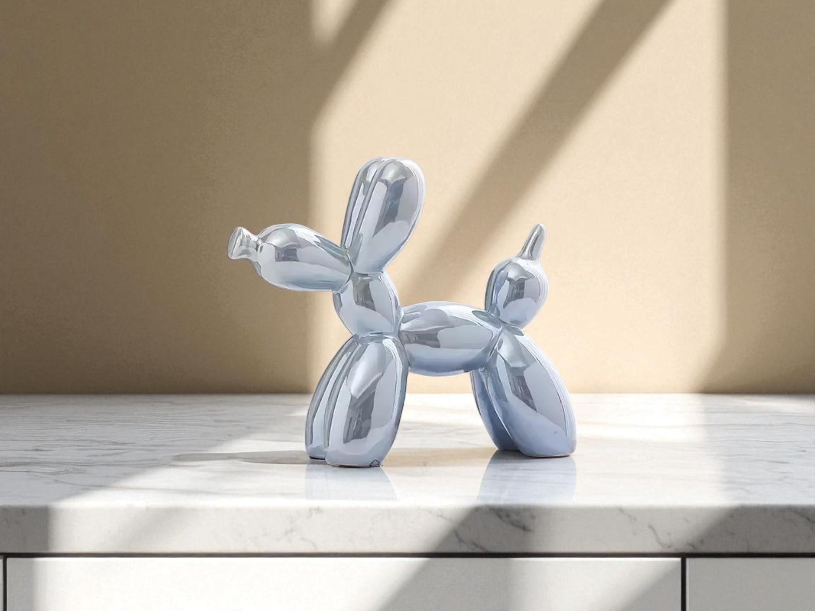 Ceramic Balloon Dog Sculpture, Modern Animal Figurine, Home Decor Gift