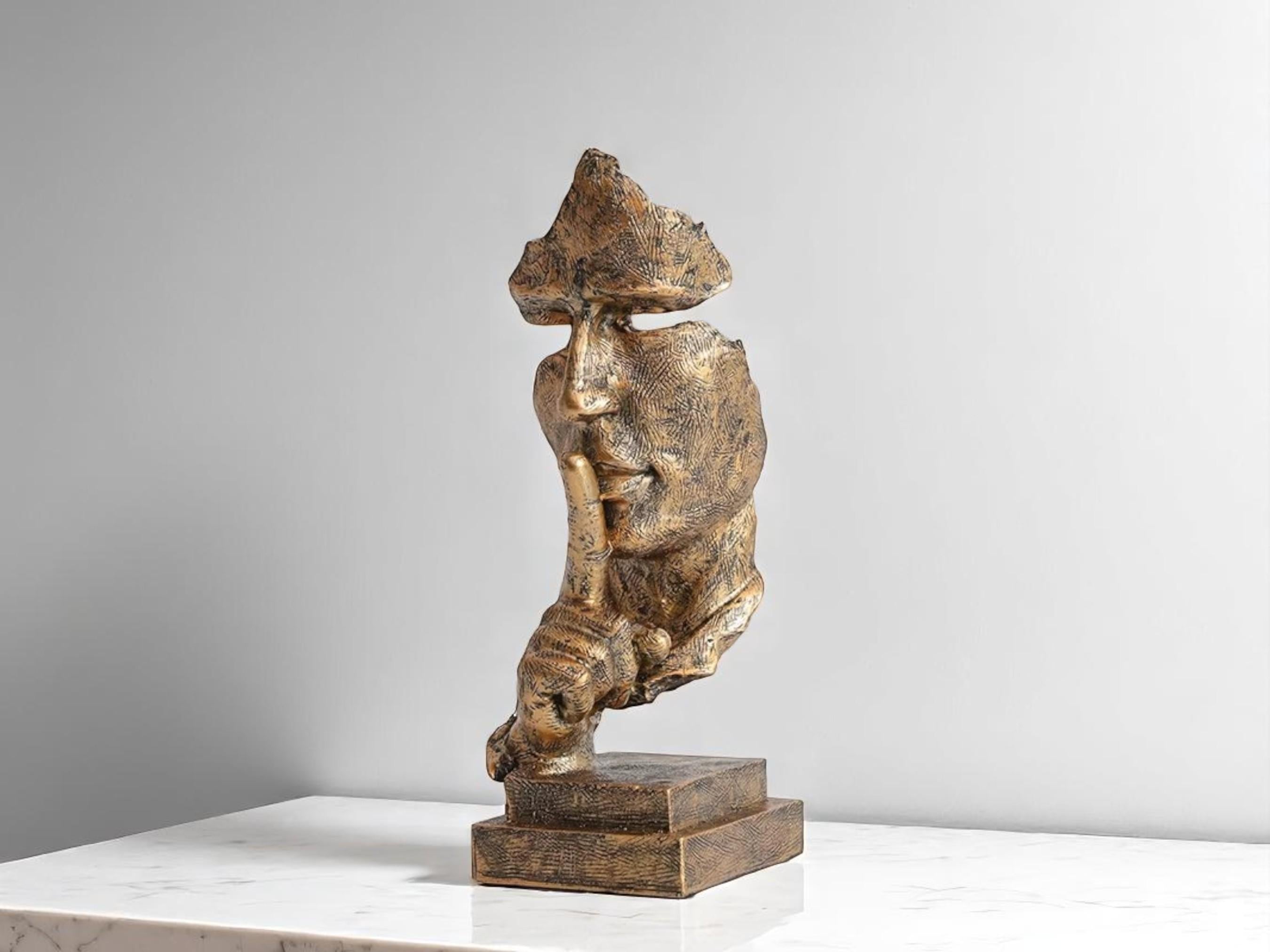 Abstract Face Sculpture, Modern Resin Statue, Minimalist Art Decor for Home