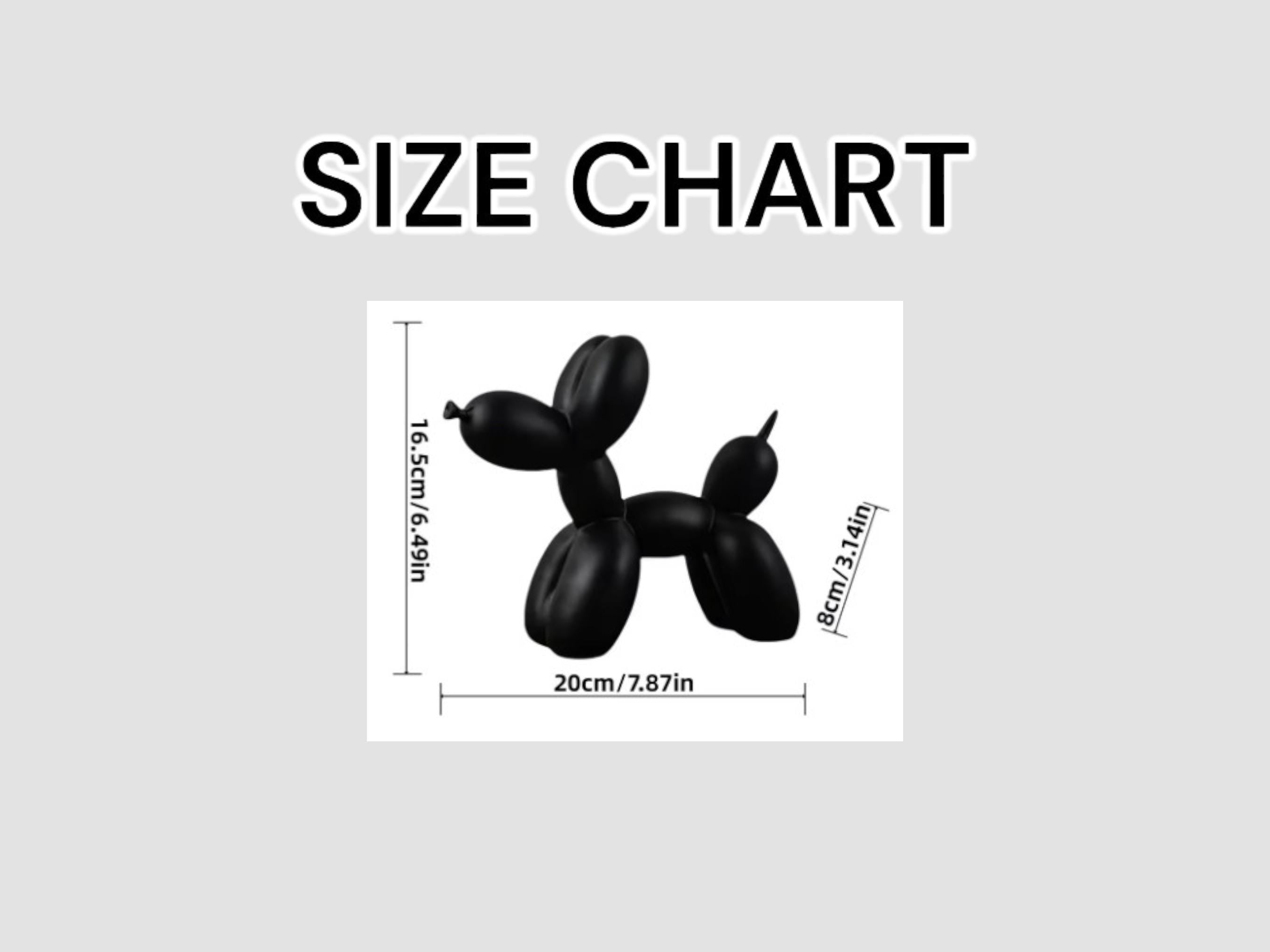 Balloon Dog Figurine Resin Statue, Contemporary Art Decor, Fun Sculpture for Living Room