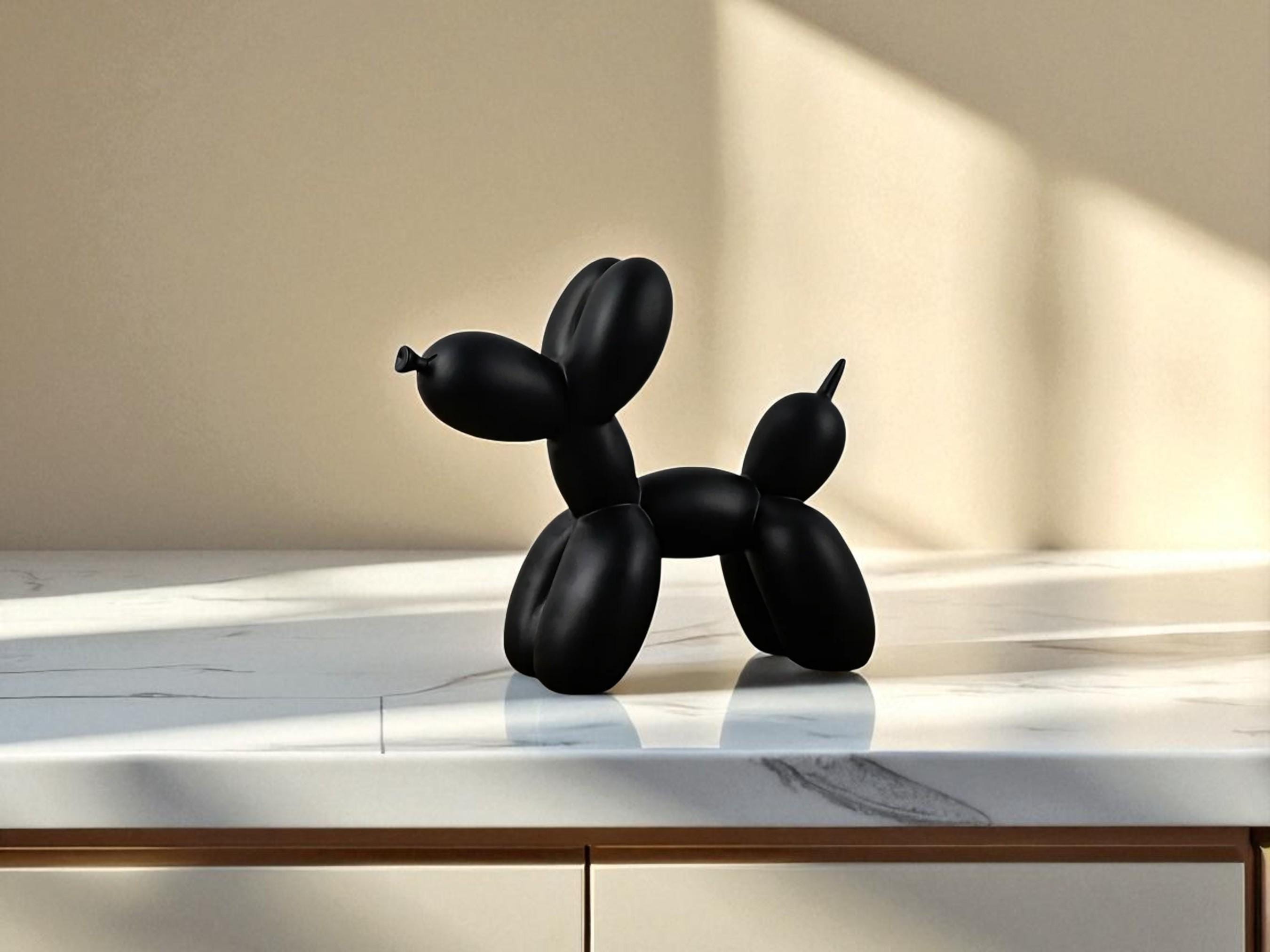 Balloon Dog Figurine Resin Statue, Contemporary Art Decor, Fun Sculpture for Living Room