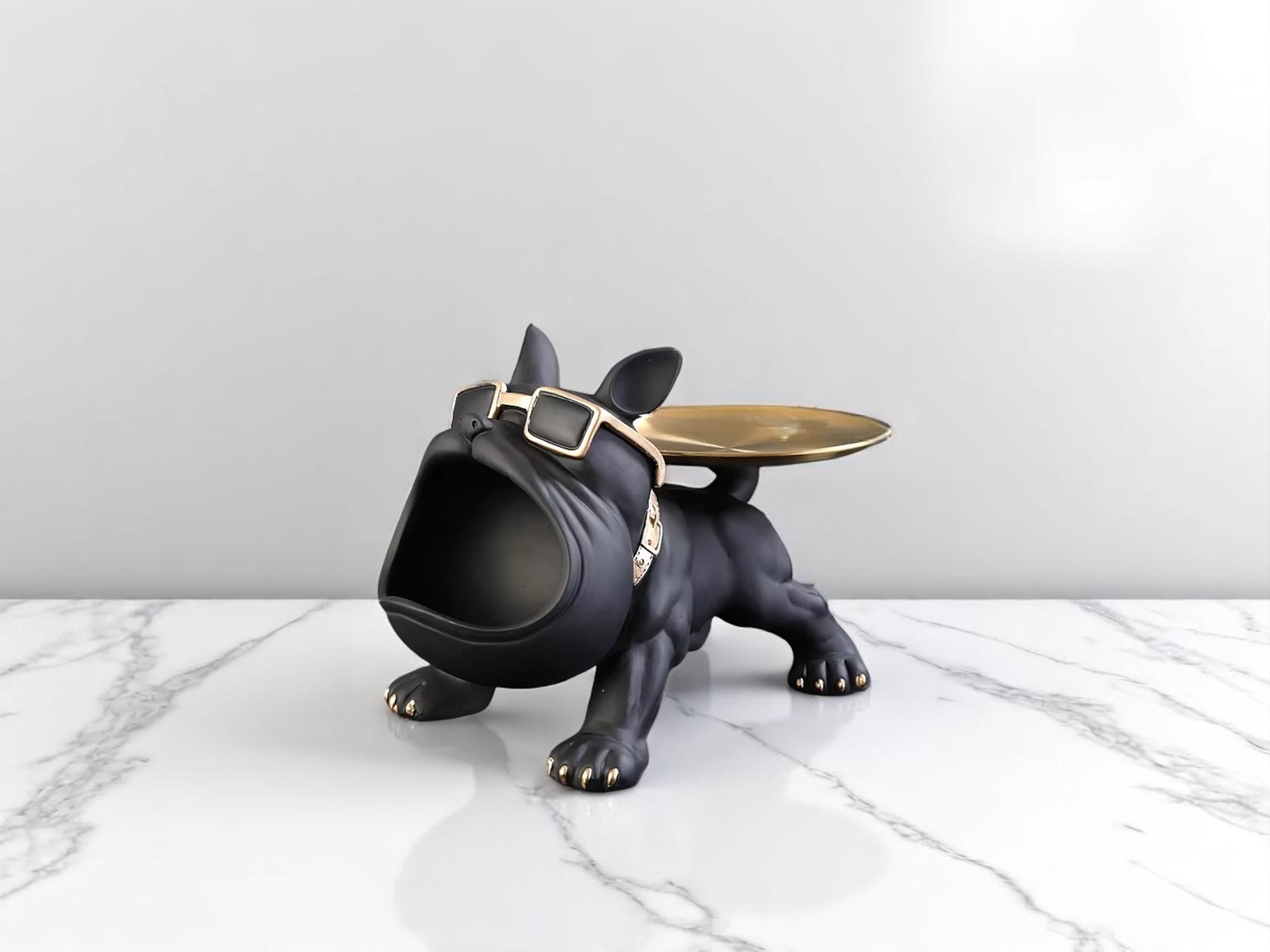 Bulldog Resin Desk Organizer, Catchall Tray for Sunglasses, Jewelry, Accessories, Office Storage