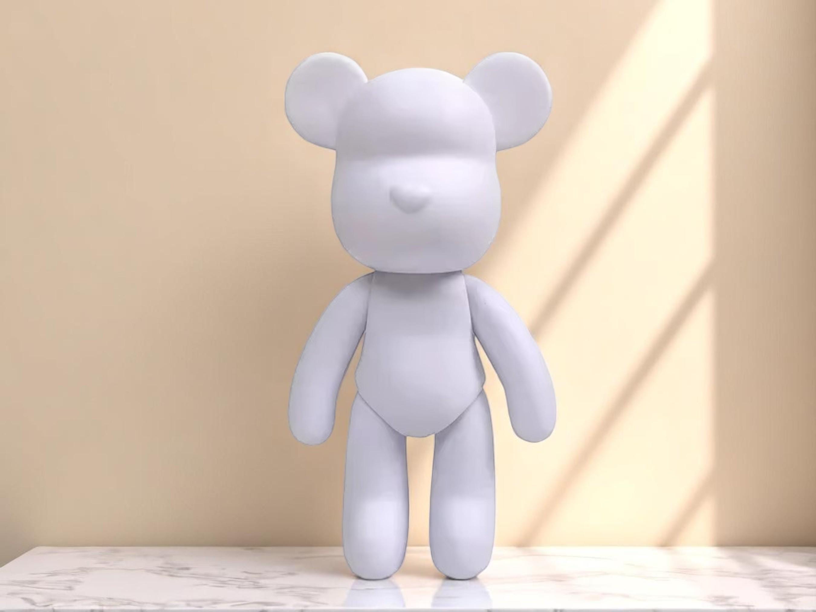 Vinyl Rabbit Bear Figurine, DIY Animal Craft, Modern Home Decor