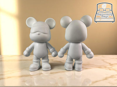 Vinyl Rabbit Bear Figurine, DIY Animal Craft, Modern Home Decor