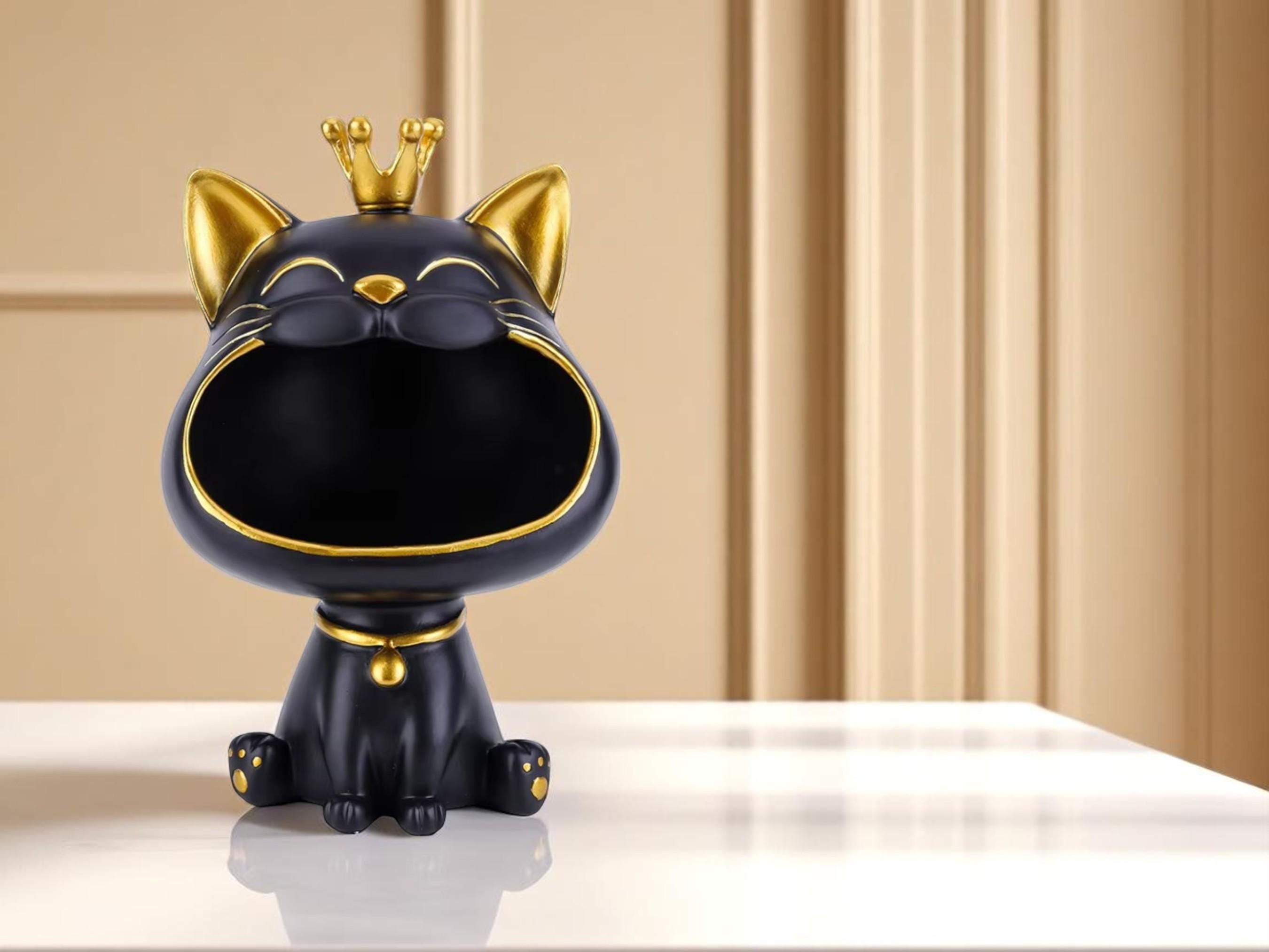 Resin Bulldog Storage Tray: Playful Dog Desk Organizer