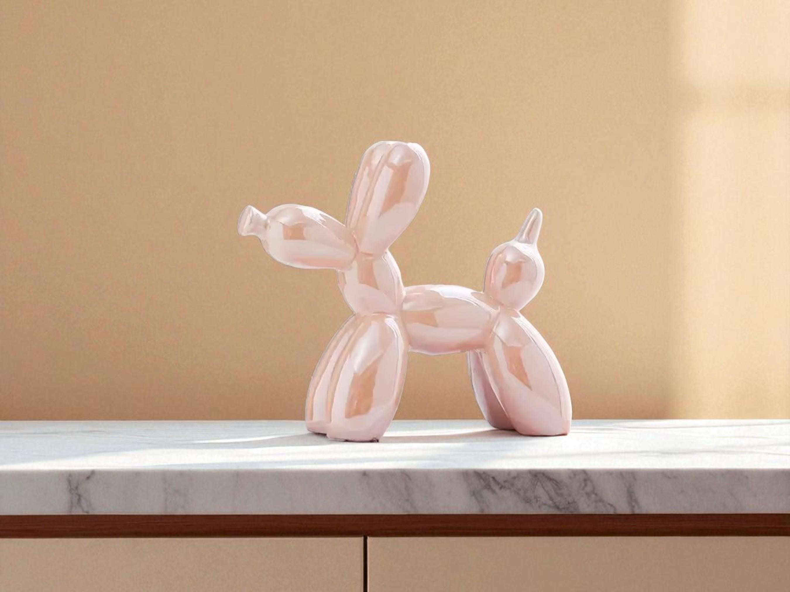 Ceramic Balloon Dog Sculpture, Modern Animal Figurine, Home Decor Gift