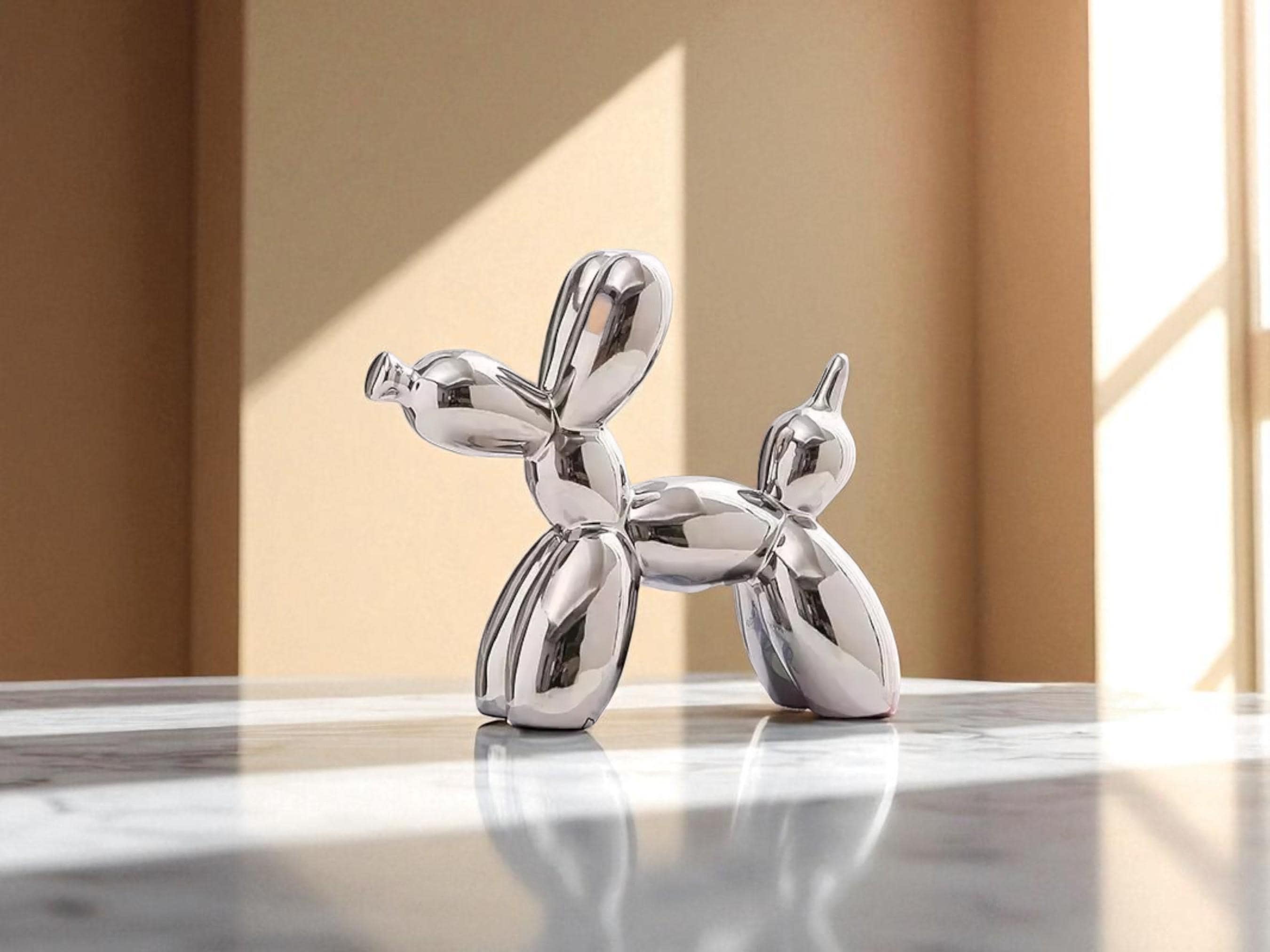 Ceramic Balloon Dog Sculpture, Modern Animal Figurine, Home Decor Gift